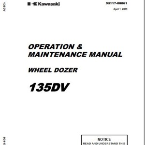Kawasaki 135DV Operation & Maintenance Manual 93117-00061