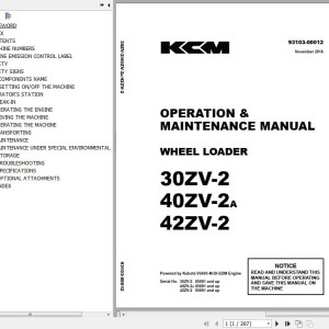 Kawasaki 30ZV-2 40ZV-2A 40ZV-2 Operation & Maintenance Manual 93103-00012