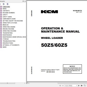 Kawasaki 50Z5 60Z5 Operation & Maintenance Manual 93105-00172