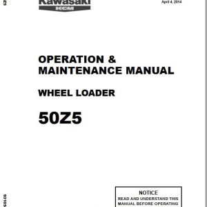 Kawasaki 50Z5 Operation & Maintenance Manual 93105-00170