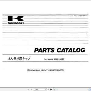 Kawasaki 50ZIII 60ZA 60ZA-2 60ZIII 60ZIV 60ZIV-2 Parts Catalog