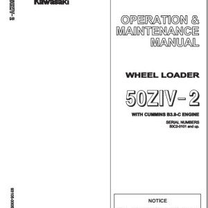 Kawasaki 50ZIV-2 Operation & Maintenance Manual