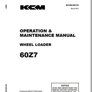 Kawasaki 50Z7 60Z7 Operation & Maintenance Manual