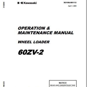 Kawasaki 60ZV-2 Operation & Maintenance Manual 93106-00113