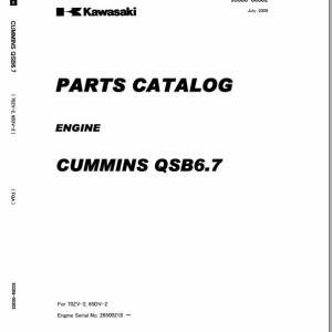 Kawasaki 65DV-2 70ZV-2 CUMMINS QSB6.7 Engine Parts Catalog 93308-00302