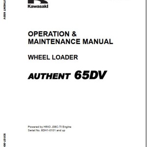 Kawasaki 65DV Operation & Maintenance Manual 93107-00670