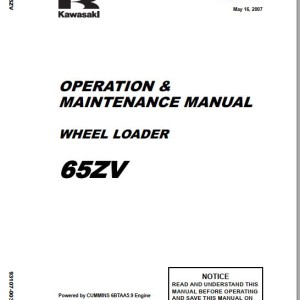 Kawasaki 65TMV 65ZV Operation & Maintenance Manual