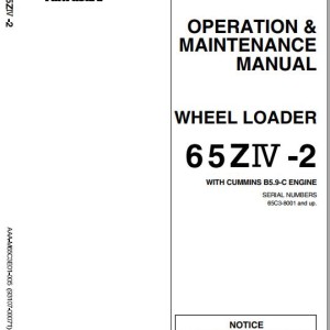 Kawasaki 65ZIV-2 Operation & Maintenance Manual