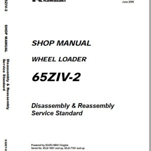 Kawasaki 65ZIV-2 Shop Manual Disassembly & Reassembly Service Standard 93207-00062