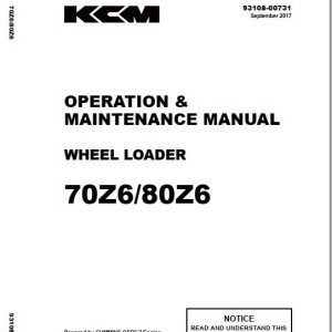 Kawasaki 70Z6 80Z6 Operation & Maintenance Manual