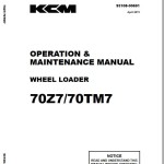 Kawasaki 70Z7 70TM7 70Z7B Operation & Maintenance Manual