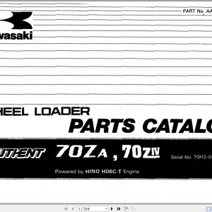 Kawasaki 70ZA 70ZA-2 70ZIV 70ZIV-2 65DA Parts Catalog
