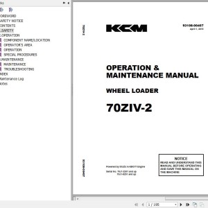 Kawasaki 70ZIV-2 Operation & Maintenance Manual