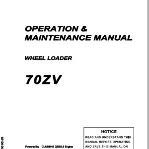 Kawasaki 70ZV Operation & Maintenance Manual