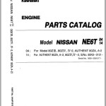 Kawasaki 80ZIII To 80ZIV-2 NISSAN NE6T04 NE6T14 Engine Parts Catalog AAAP18105-3 (93309-00023)