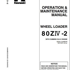 Kawasaki 80ZIV-2 Operation & Maintenance Manual
