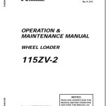 Kawasaki 80ZV-2 85ZV-2 90ZV-2 95ZV-2 115ZV-2 Operation & Maintenance Manual