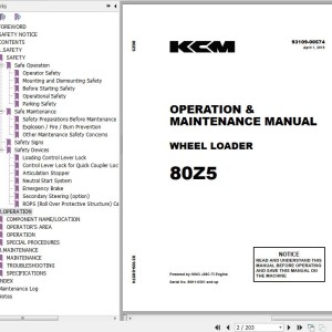 Kawasaki 80ZV Operation & Maintenance Manual