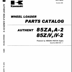 Kawasaki 85ZA 85ZA-2 85ZIV 85ZIV-2 Parts Catalog