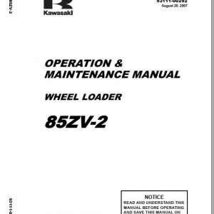 Kawasaki 85ZV-2 Operation & Maintenance Manual