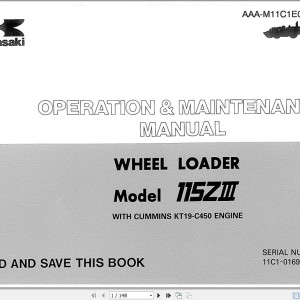 Kawasaki 90ZIV 95ZIV 115ZIII 115ZIV Operation & Maintenance Manual