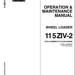 Kawasaki 90ZIV 95ZIV 115ZIV 115ZIV-2 115ZIV-3 Operation & Maintenance Manual