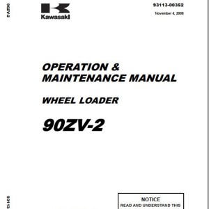 Kawasaki 90ZV-2 90Z5 Operation & Maintenance Manual