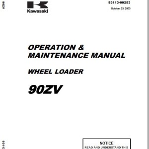 Kawasaki 90ZV Operation & Maintenance Manual