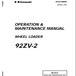 Kawasaki 92ZV-2 Operation & Maintenance Manual