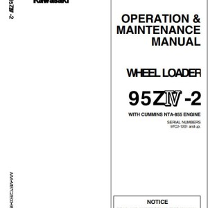 Kawasaki 95ZIV-2 Operation & Maintenance Manual