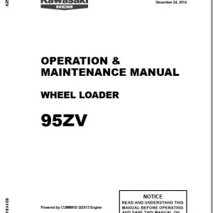 Kawasaki 95ZV Operation & Maintenance Manual