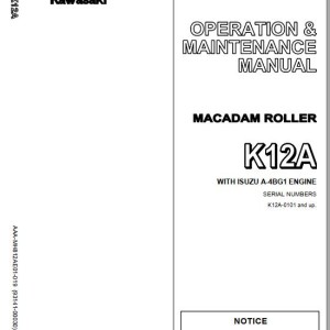 Kawasaki K12A Operation & Maintenance Manual 93141-00030 (EXP)