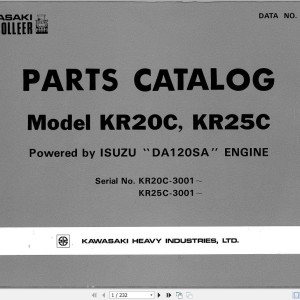 Kawasaki KR20C KR25C Parts Catalog P5213-3