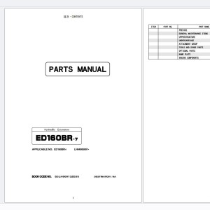 Kobelco ED160BR-7 2025 Parts Manual S3LH00013ZE