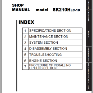 Kobelco SK210H(LC)-10 Shop Manual S5WB0003E05