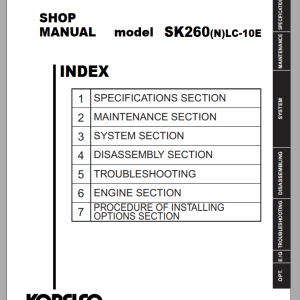 Kobelco SK260(N)LC-10E Shop Manual S5LQ0056E02