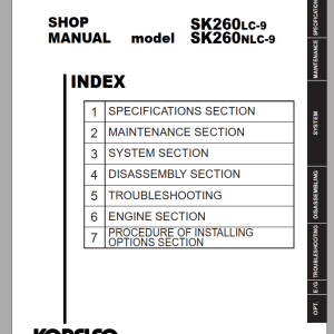 Kobelco SK260NLC-9 NA Shop Manual S5LQ0036E04