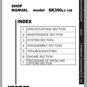 Kobelco SK300LC-10E Shop Manual S5LB0010E01