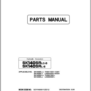 Kobelco SK140SRL-5 SK140SRLC-5 Parts Manual S3YH00011ZE12