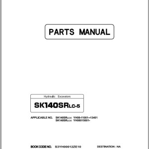 Kobelco SK140SRLC-5 Parts Manual S3YH00012ZE10