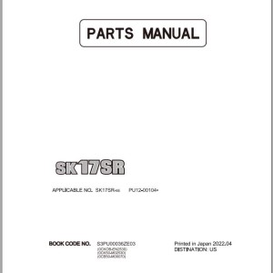 Kobelco SK17SR-6E Parts Manual S3PU00036ZE03