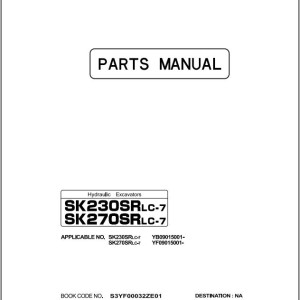 Kobelco SK230SRLC-7 SK270SRLC-7 Parts Manual S3YF00032ZE01