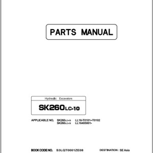 Kobelco SK260LC-10 Parts Manual S3LQT0001ZE08