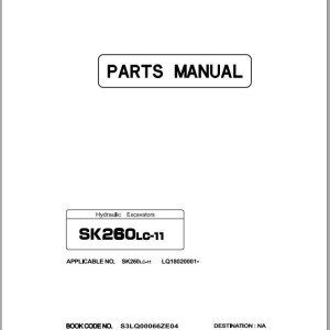 Kobelco SK260LC-11 Parts Manual S3LQ00066ZE04