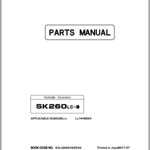 Kobelco SK260LC-9 Parts Manual S3LQ00039ZE04
