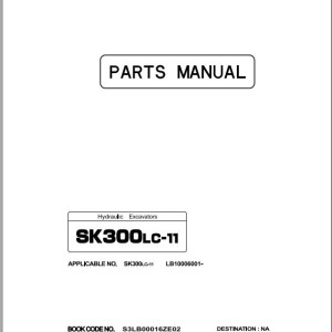Kobelco SK300LC-11 Parts Manual S3LB00016ZE02