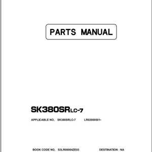 Kobelco SK380SRLC-7 Parts Manual S3LR00004ZE03