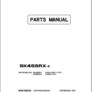 Kobelco SK45SRX-6 Parts Manual S3PH00022ZE08