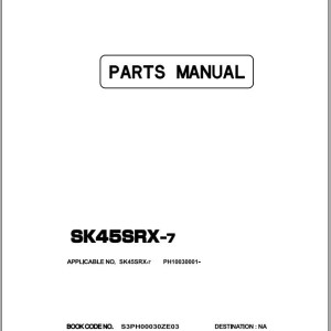 Kobelco SK45SRX-7 Parts Manual S3PH00030ZE03
