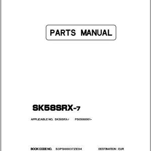 Kobelco SK58SRX-7 Parts Manual S3PS00037ZE04